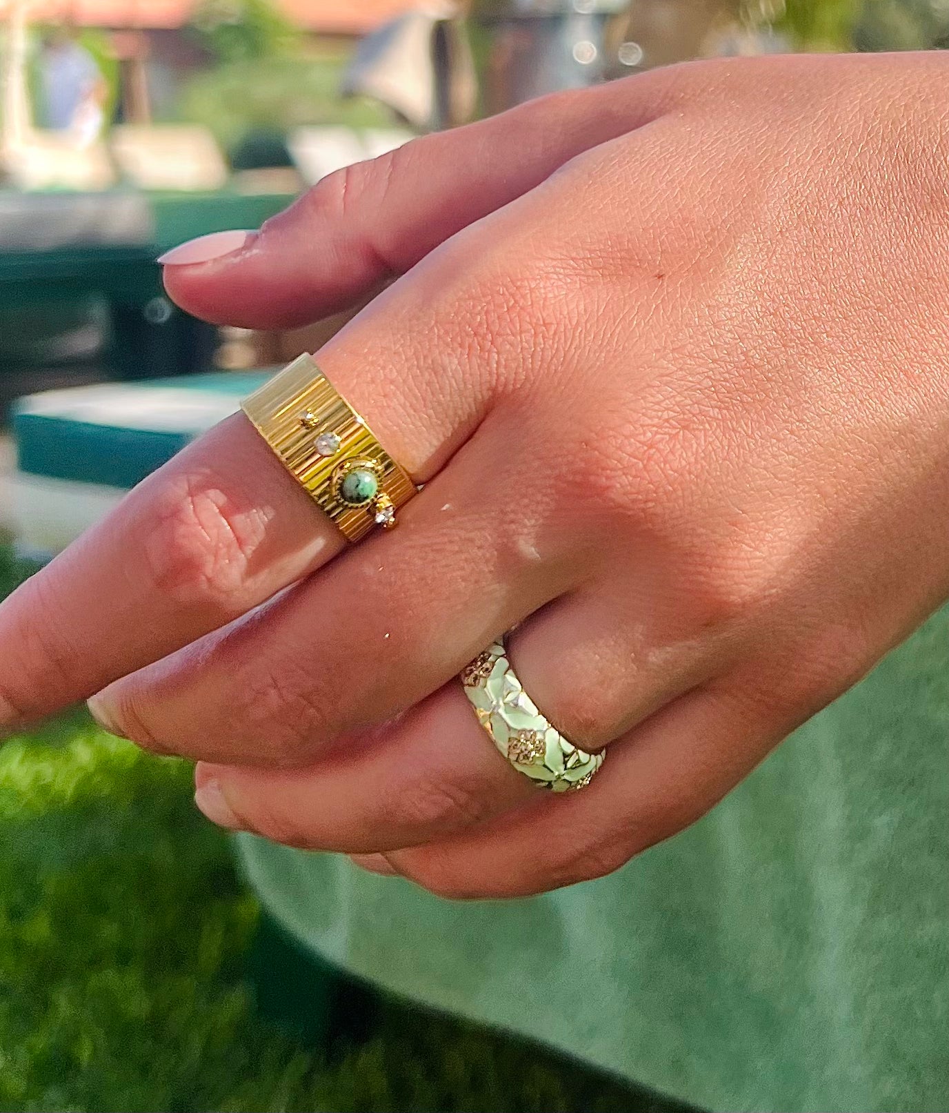 18k gold plated online rings