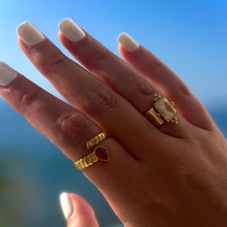 Kali Luxe 18k Gold Plated Cerise Wrap Ring