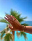 Seira Luxe 18k Gold Plated Jewelled Cuff