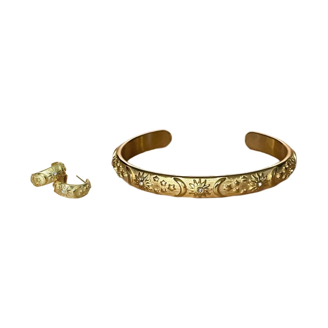 The Luxe Helia Earrings & Bangle Set