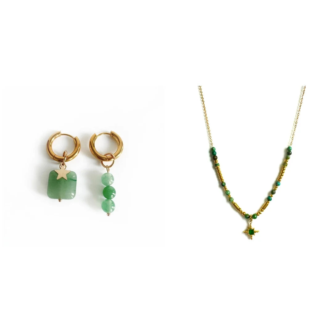 The Boho Mismatch Earrings & Necklace Set