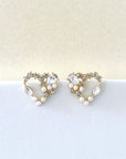 Ariana Jewelled Wreath Heart Studs