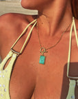 Bali Luxe 18k Gold Turquoise T Bar Necklace