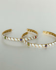 Kalinda Luxe 18k Gold Plated Enamel Cuff