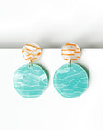 Lainey Acrylic Aqua Disc Earrings