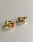 Francesca Gold Tone Enamel Earrings