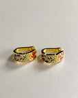 Francesca Gold Tone Enamel Earrings
