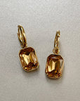Rani Luxe 18k Gold Plated Amber Jewel Earrings