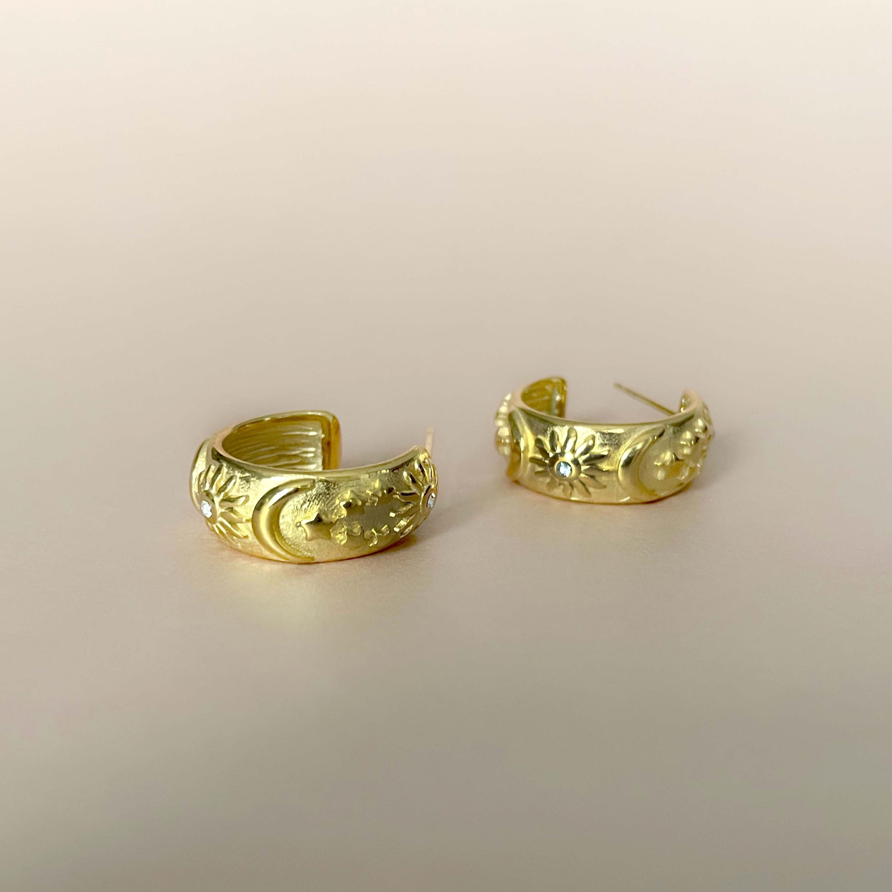 Helia 18k Gold Plated Celestial Earrings