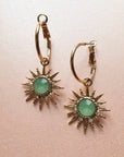 Solina Aqua Gem Hoop Earrings