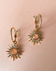 Solina Peach Gem Hoop Earrings