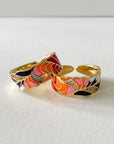 Cerelia Adjustable Coral Enamel Ring