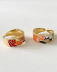 Cerelia Adjustable Coral Enamel Ring