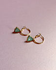 Aqua Gem Hoop Earrings