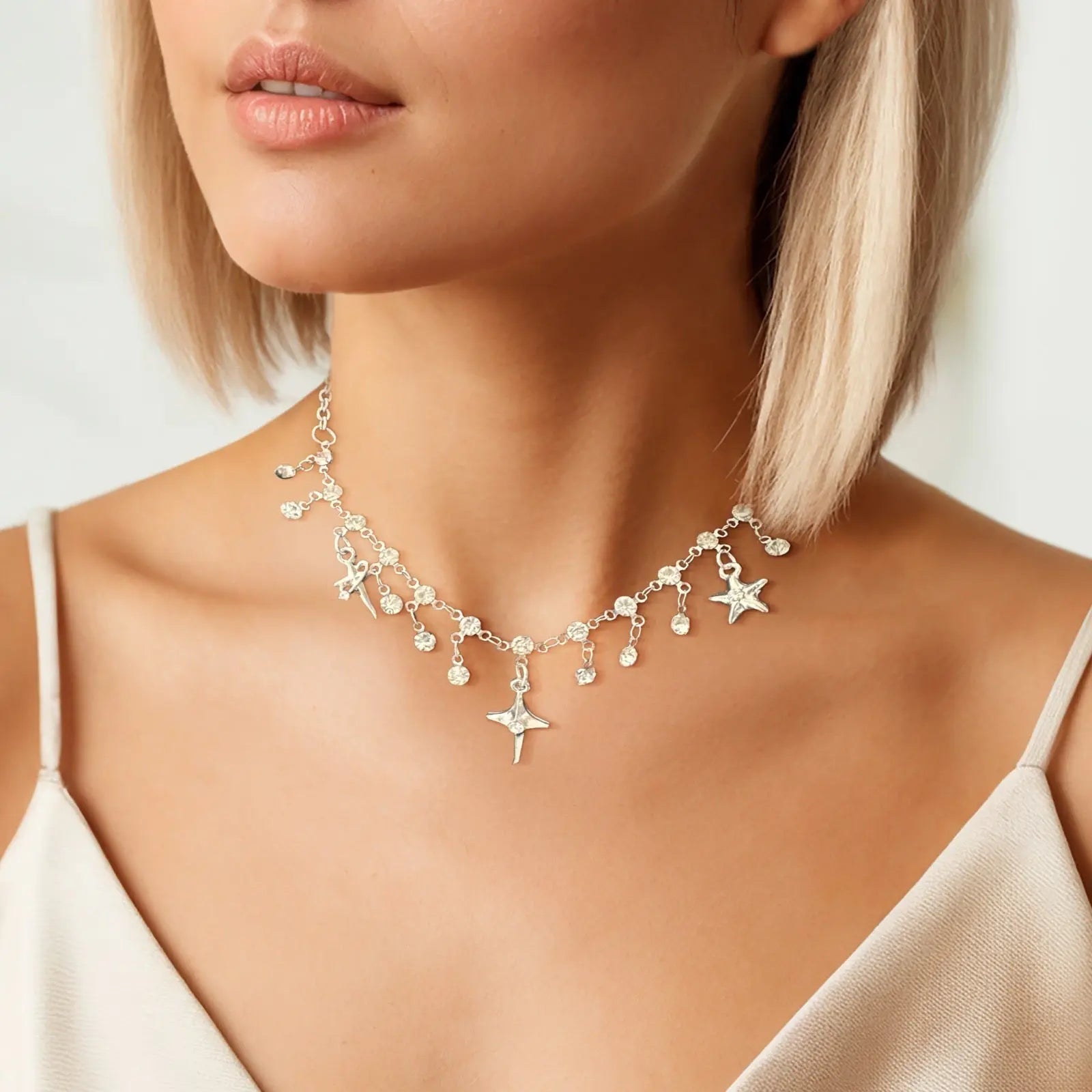 Multi Layer Silver Necklaces in Wedding Fashion