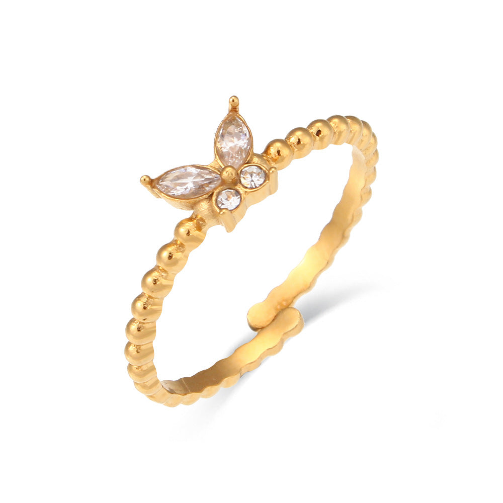 Inaya Luxe 18k Gold Plated Butterfly Ring