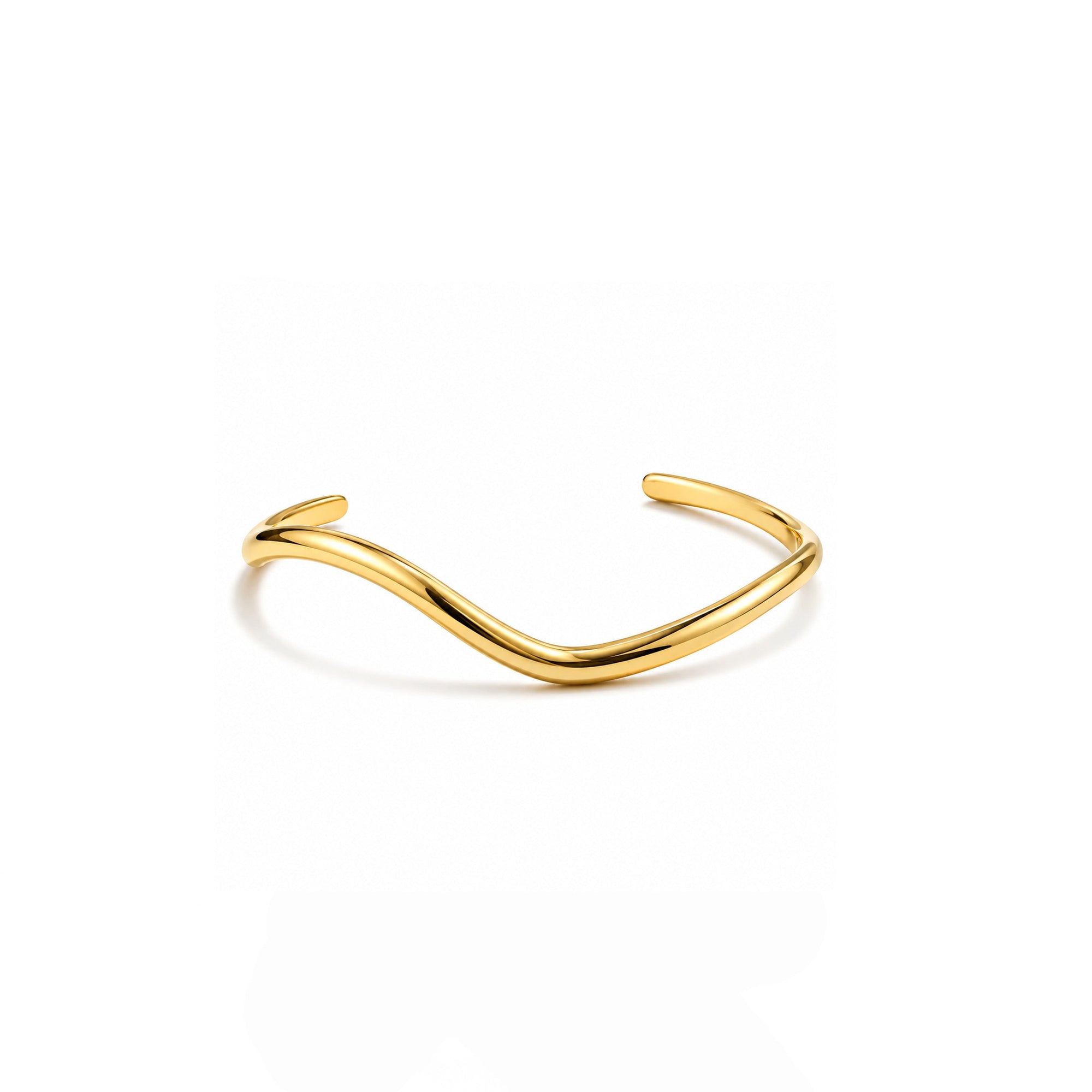 Gold bracelet on a white background