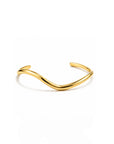 Gold bracelet on a white background