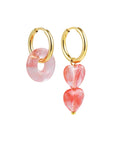 Cece Coral Mismatch Hoop Earrings