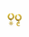 Aurora Luxe 18k Gold Plated Moon and Star Earrings