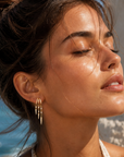 Aris 18k Gold Plated Triple Crystal Drop Earrings