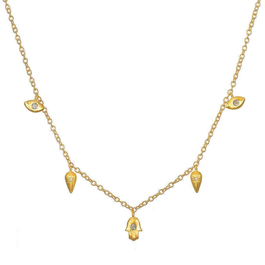 Aara Luxe 18k Gold Plated Hamsa Necklace