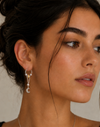 Hecate Crescent Moon and Star Mismatch Dangle Earrings LUXE TONES