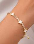 Trella Luxe 18k Gold Plated Star Tennis Bracelet