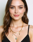 Cleopatra 18k Gold Plated Double Layered Charm Necklace