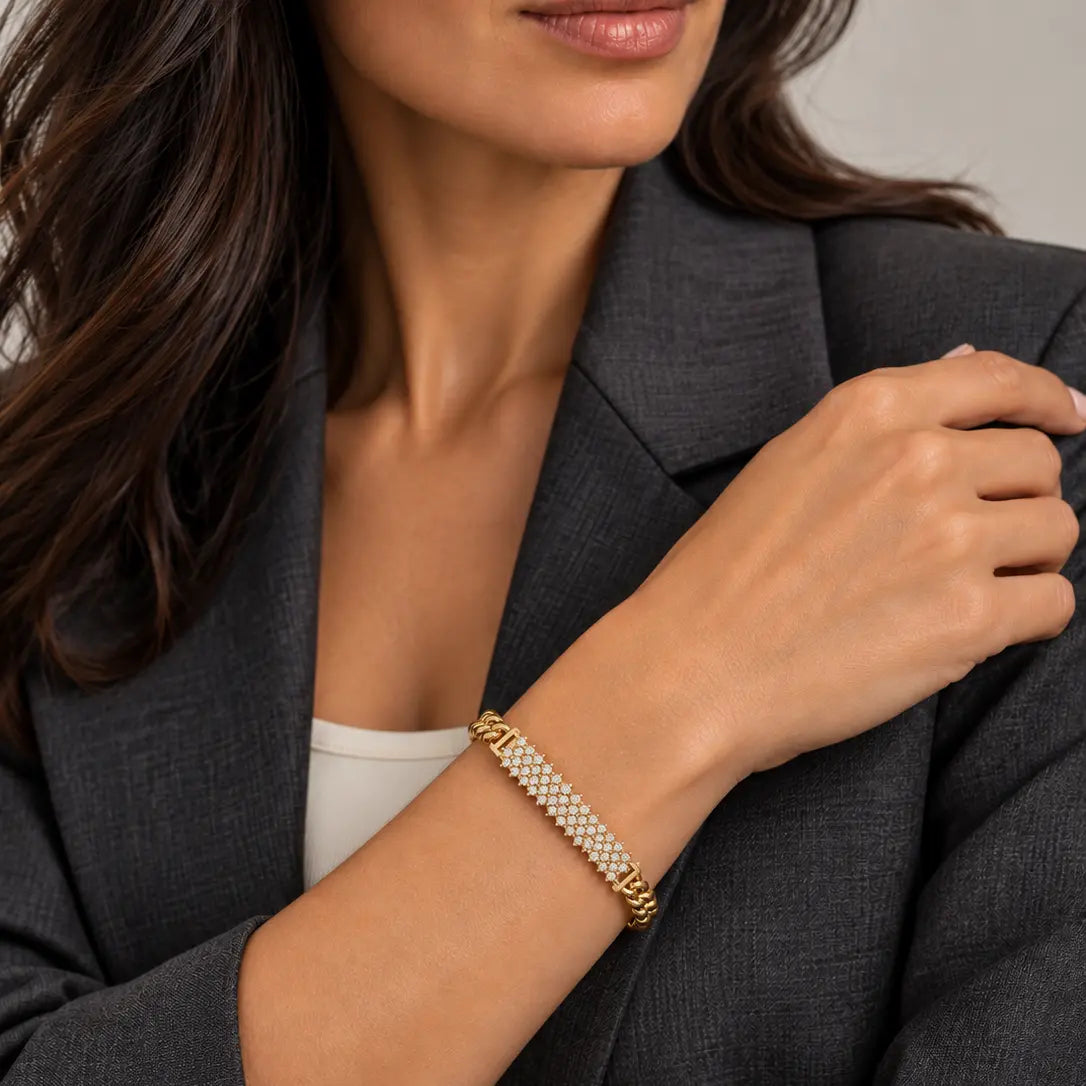 Aurum Luxe Gold Filled Crystal Chain Bracelet LUXE TONES