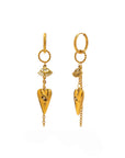 Isis Luxe 18k Gold Plated Protective Heart Drop Earrings