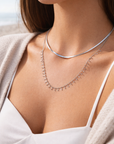 Elisaria Luxe Stainless Steel Double  Layered Necklace