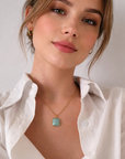 Elysia 18k Gold Plated Turquoise Stone Pendant Necklace
