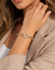 Nori Luxe 18k Gold Plated Two-Tone Link Bracelet