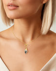 Persephone Luxe 18k Gold Plated Clear Quartz T Bar Necklace