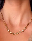 Mellie Luxe 18k Gold Plated Jewelled Necklace