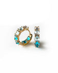 Arabella Aqua Jewel Hoop Earrings