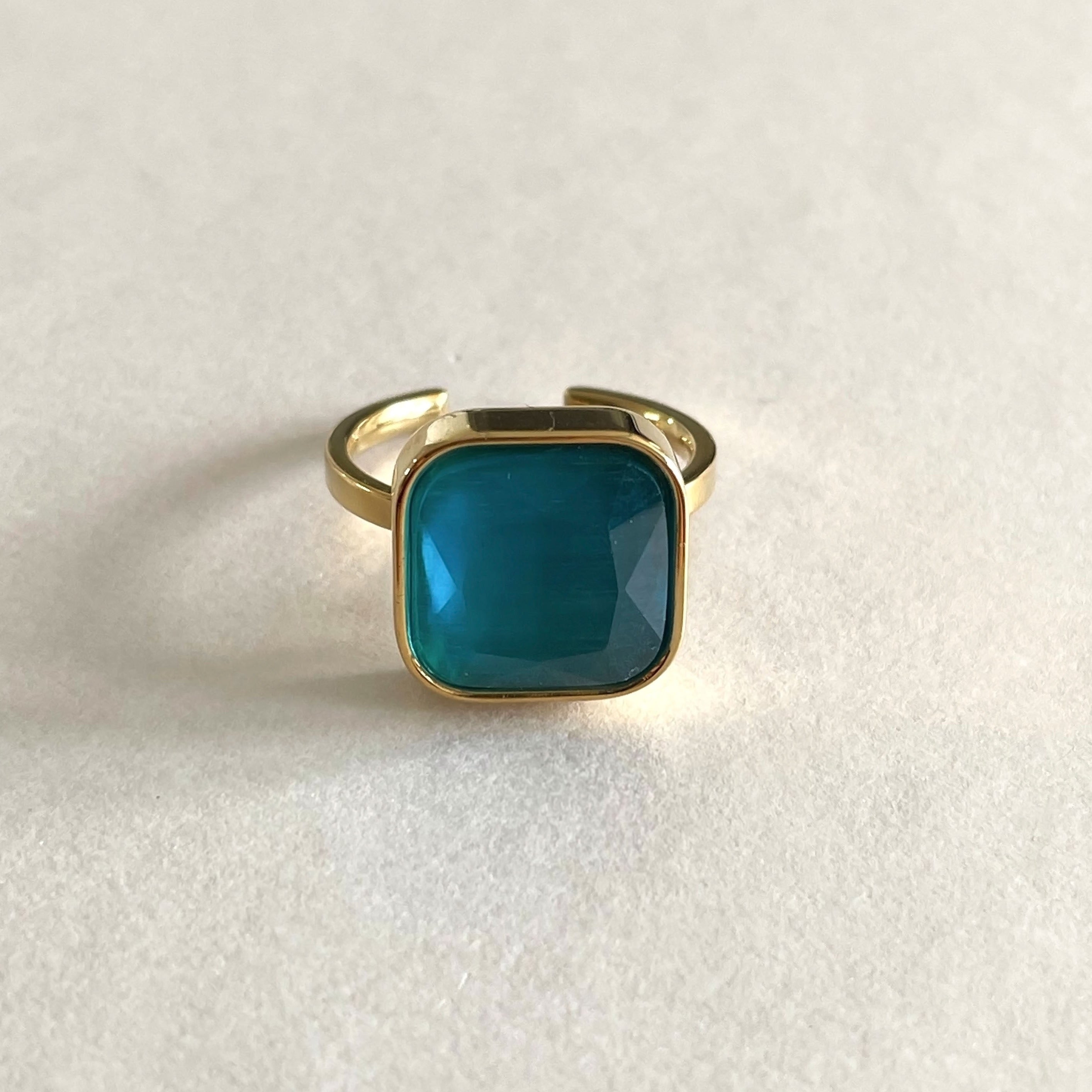 Hestia Luxe 18k Gold Plated Turquoise Ring