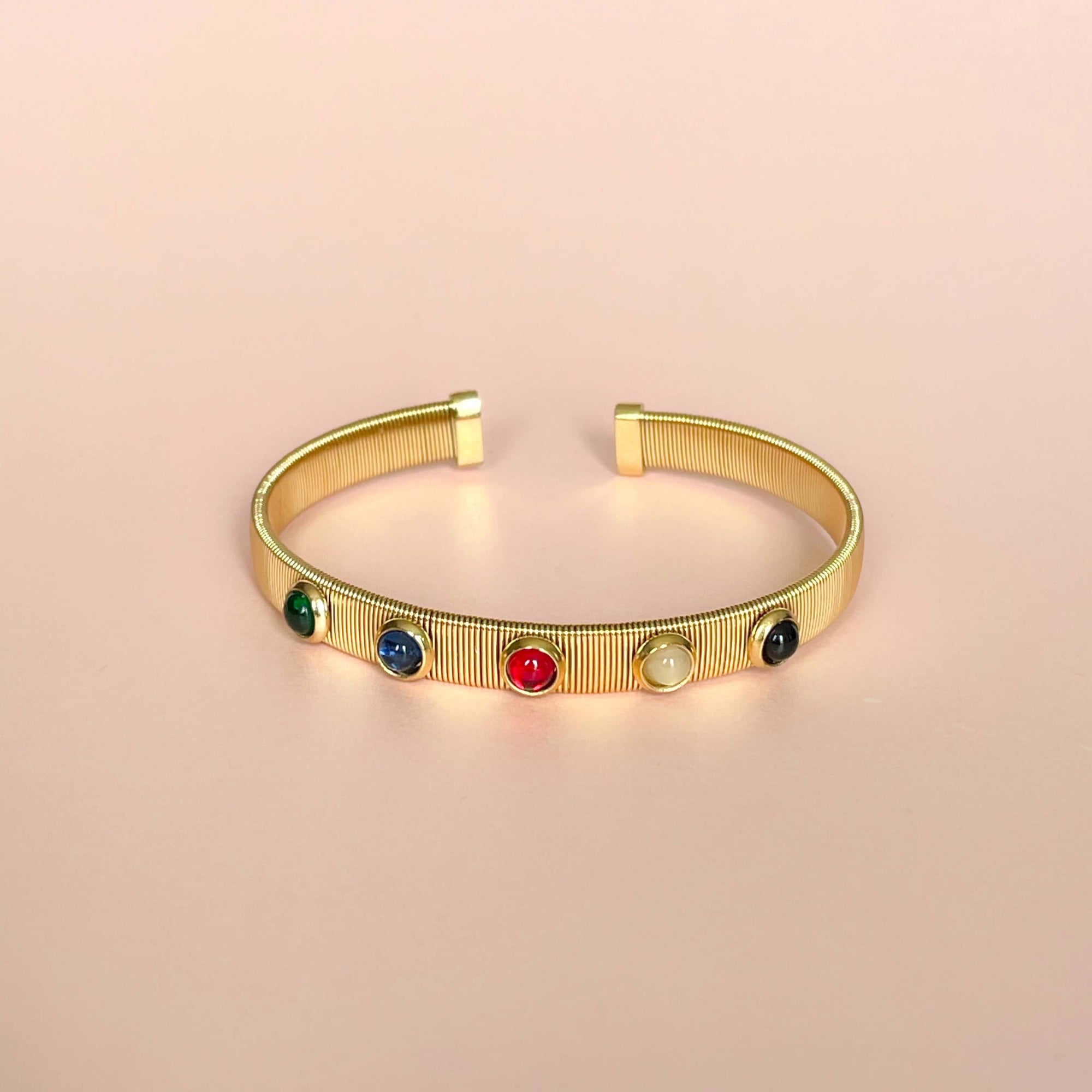 Seira Luxe 18k Gold Plated Jewelled Cuff