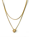 Matilda Luxe 18k Gold Plated Wraparound T Bar Necklace