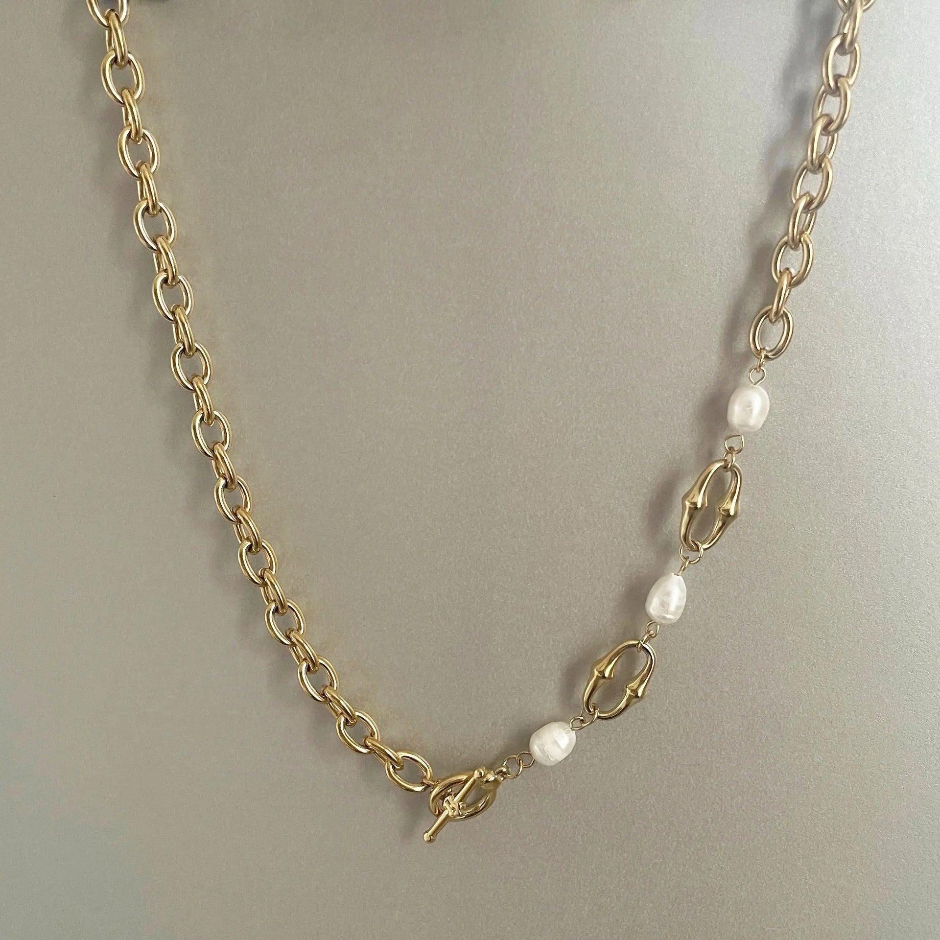 Esme 18k Plated T Bar Necklace