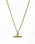 Brooklyn Luxe 18k Gold Plated T Bar Necklace