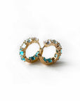 Arabella Aqua Jewel Hoop Earrings