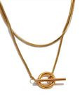 Matilda Luxe 18k Gold Plated Wraparound T Bar Necklace