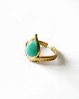 Emmy Luxe 18k Gold Plated Turquoise Stone Ring