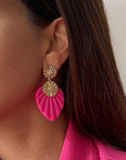 Lylah Cerise Pink Statement Earrings