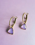 Holly Lilac Gem Gold Hoop Earrings