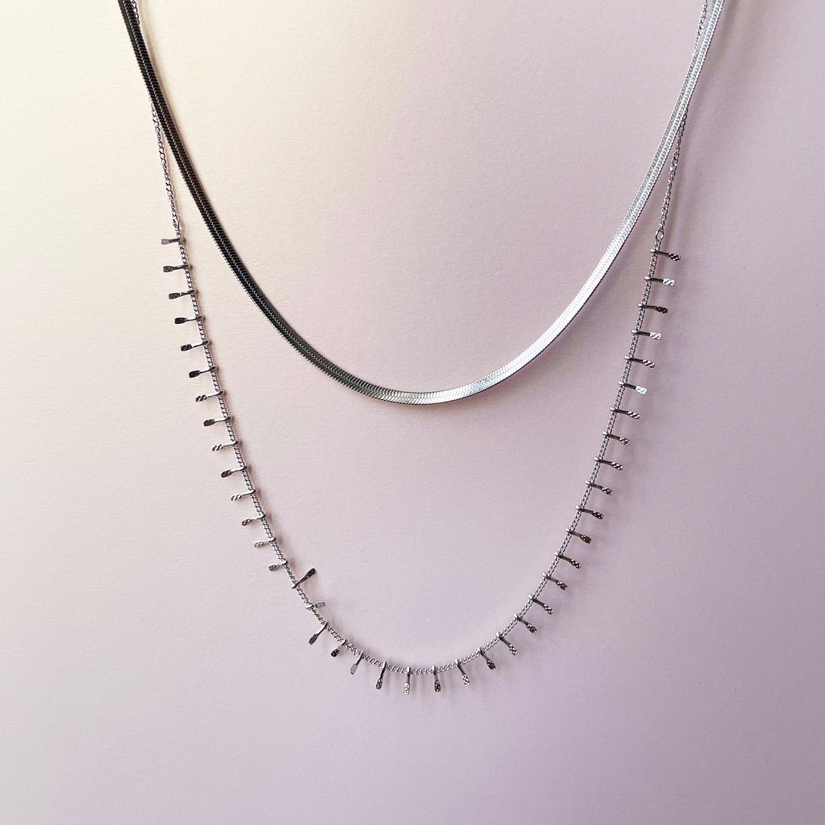 Elisaria Luxe Silver Layered Necklace