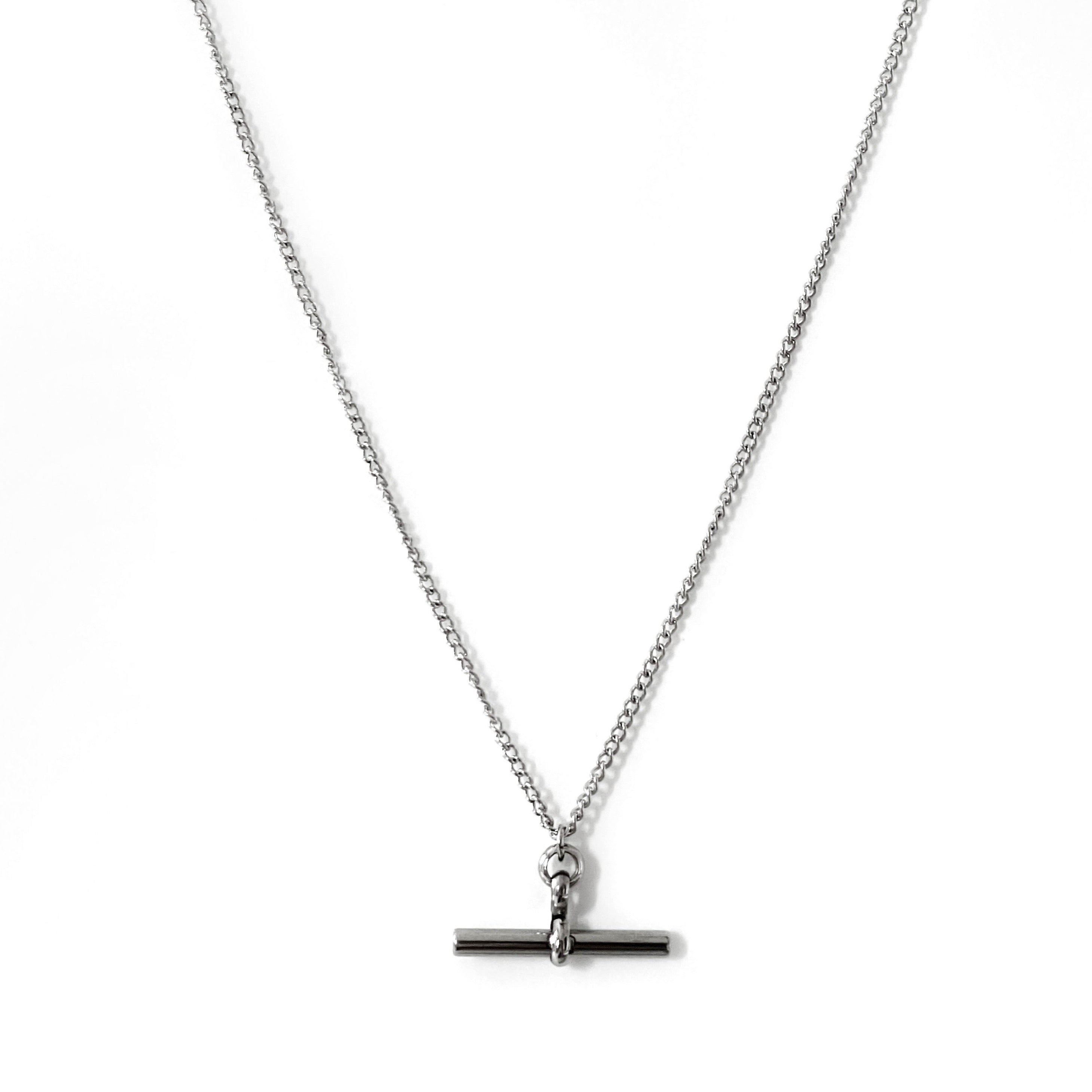 Brooklyn Luxe Silver T Bar Necklace