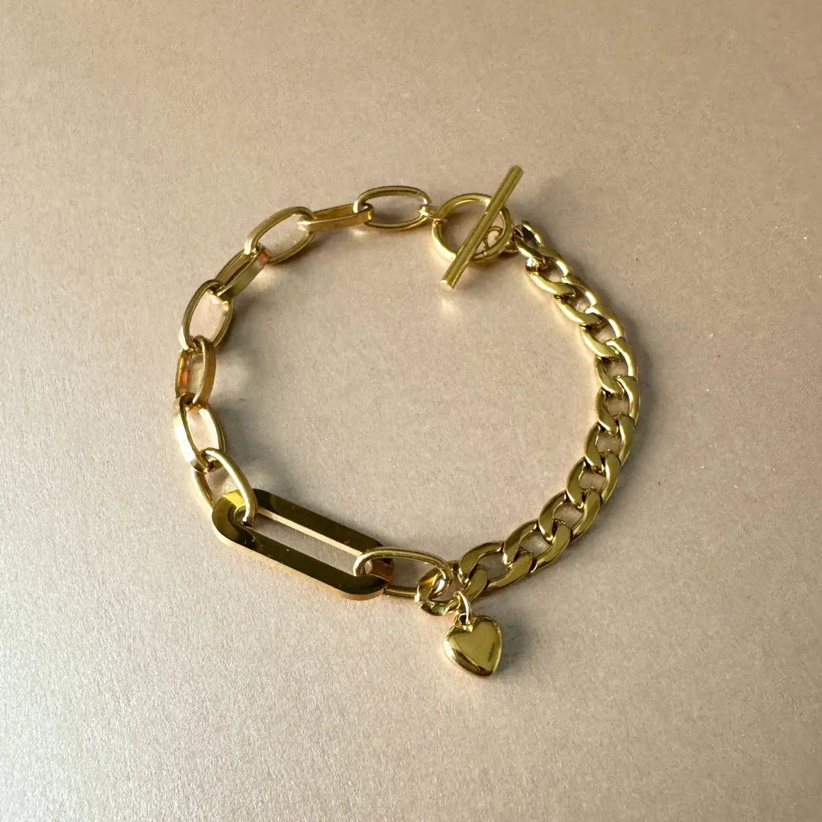 Danni 18k T Bar Charm Bracelet